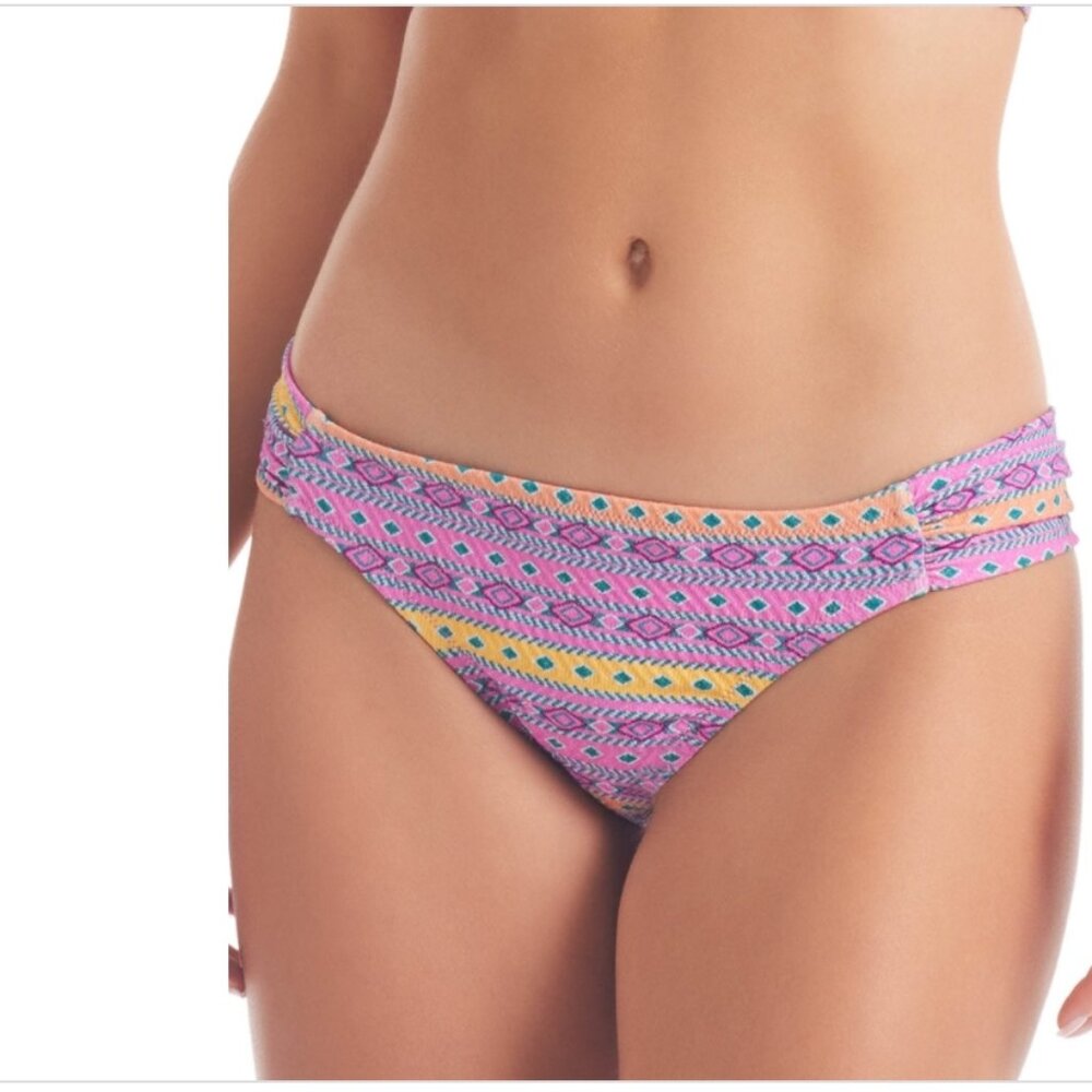 Jessica Simpson Women's Shine Bright Side-Shirred Hipster Bikini Bottoms Women's
